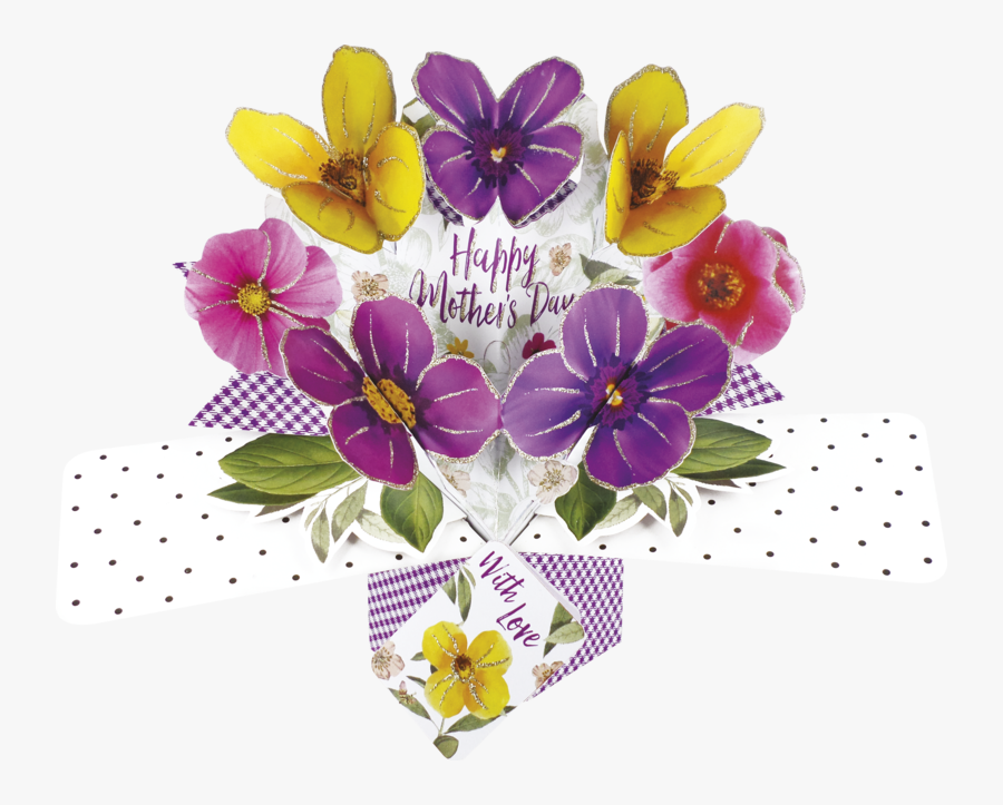 Happy Mothers Day Pansies, Transparent Clipart