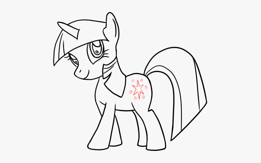 Drawing Ponies Kid - My Little Pony Outline Drawing, Transparent Clipart