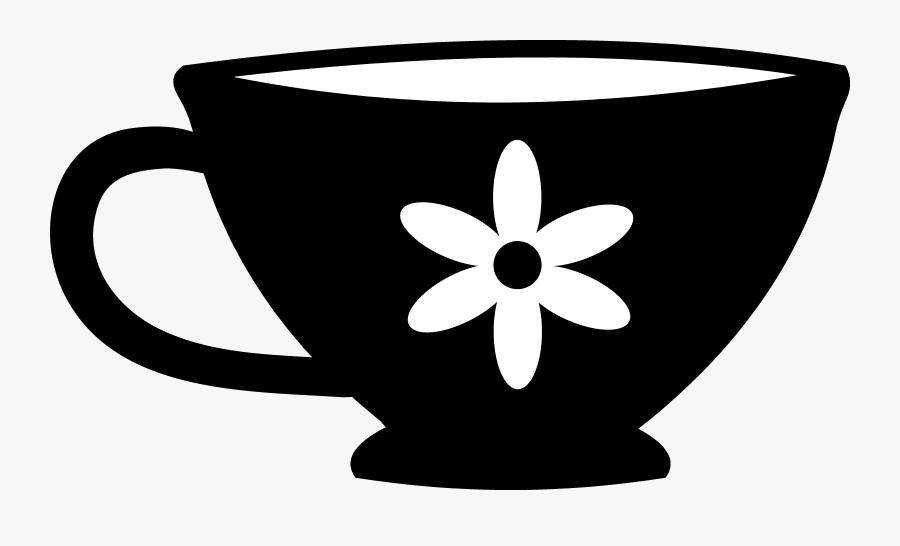 Teacup Clipart Cute - Tea Cup Cup Clip Art Black And White, Transparent Clipart