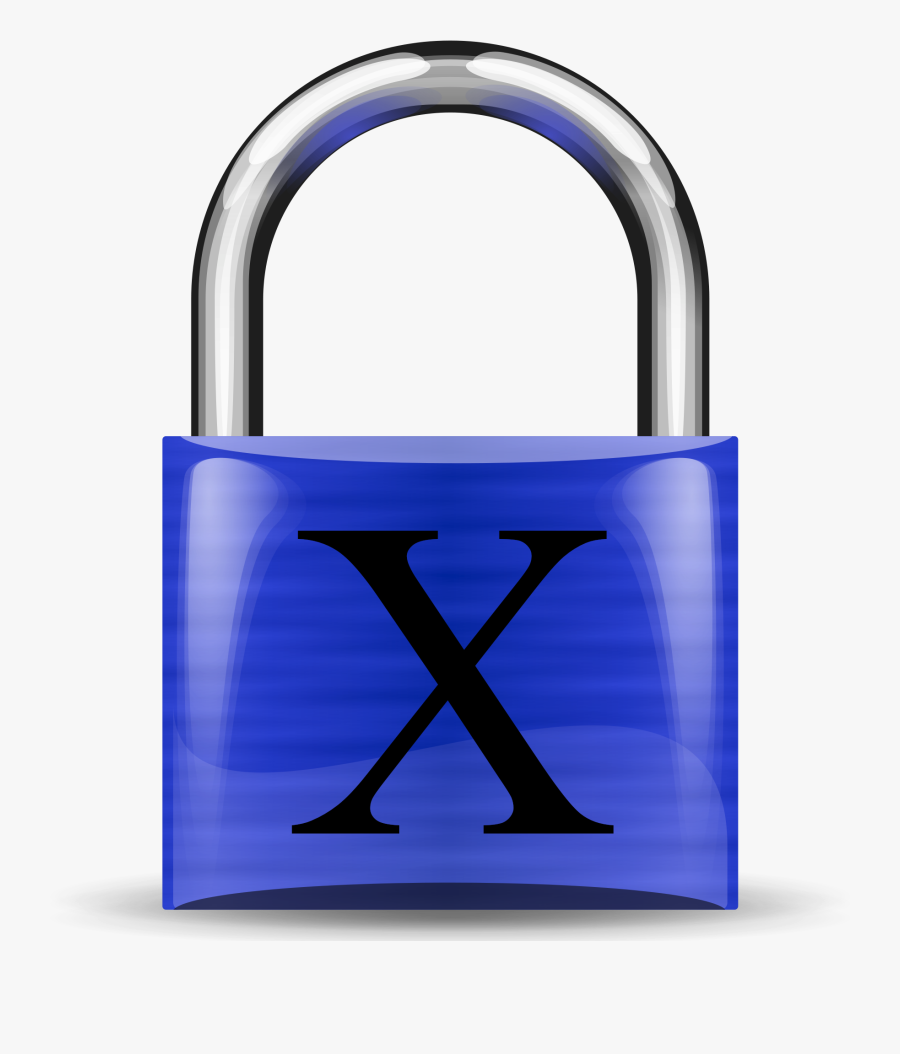 Padlock Blue X - X Times New Roman, Transparent Clipart