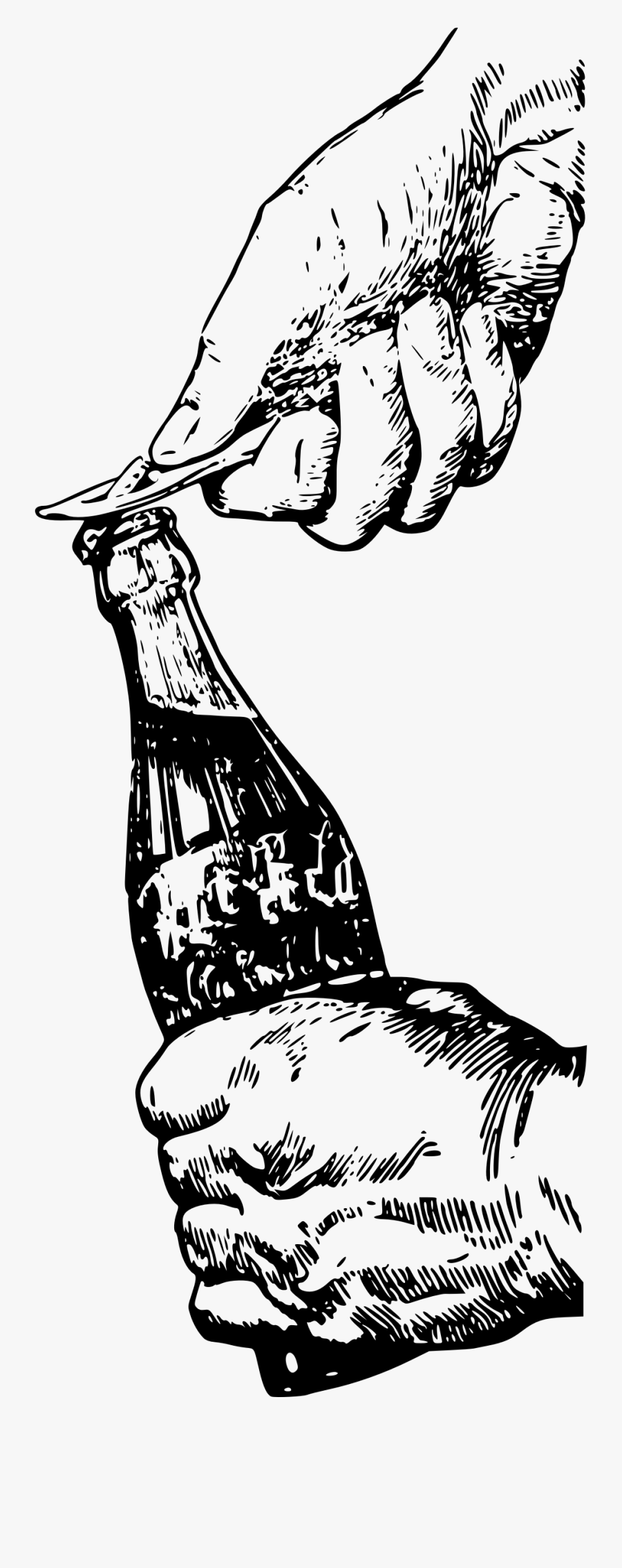 Bottle Opener Hands Big - Bottle Opener Clipart Black And White, Transparent Clipart