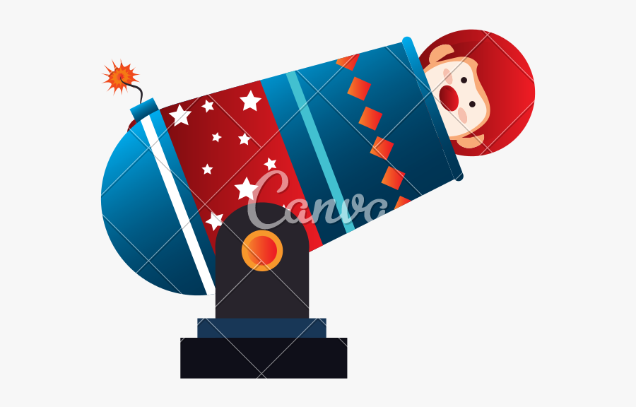 Clip Art Circus Cannon Clipart - Clown Cannon, Transparent Clipart