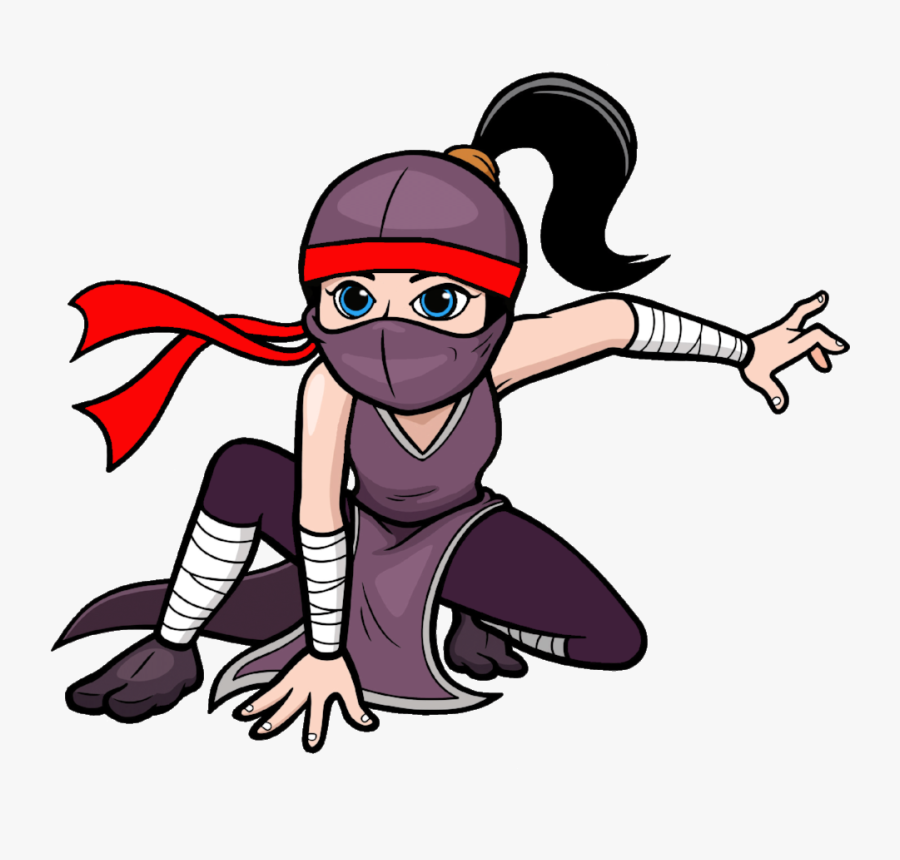 Ninja Clipart Kid Ninja - Girl Cartoon Ninja Character, Transparent Clipart