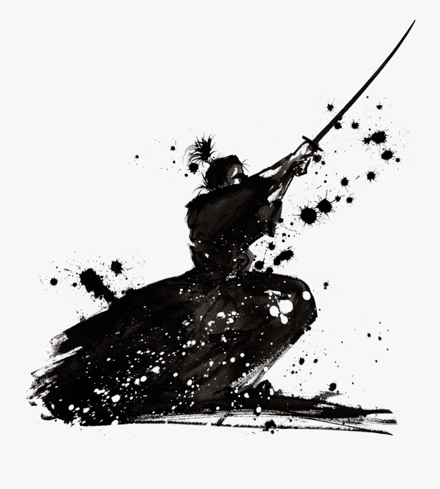 #silhouette #siluet #siluetas #samurai #ninja #warrior - Samurai Black And White Png, Transparent Clipart