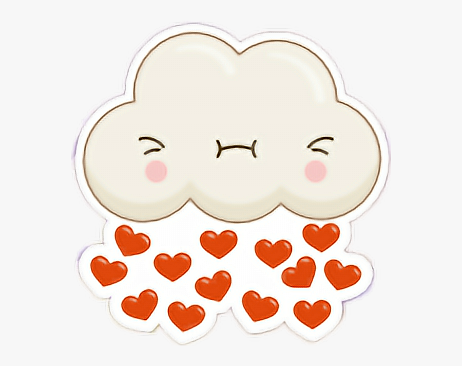 Transparent Happy Rain Cloud Clipart - Heart, Transparent Clipart