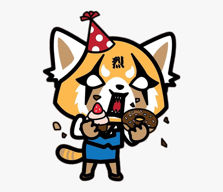 Aggretsuko Eating Cakes - Aggretsuko Rage, Transparent Clipart
