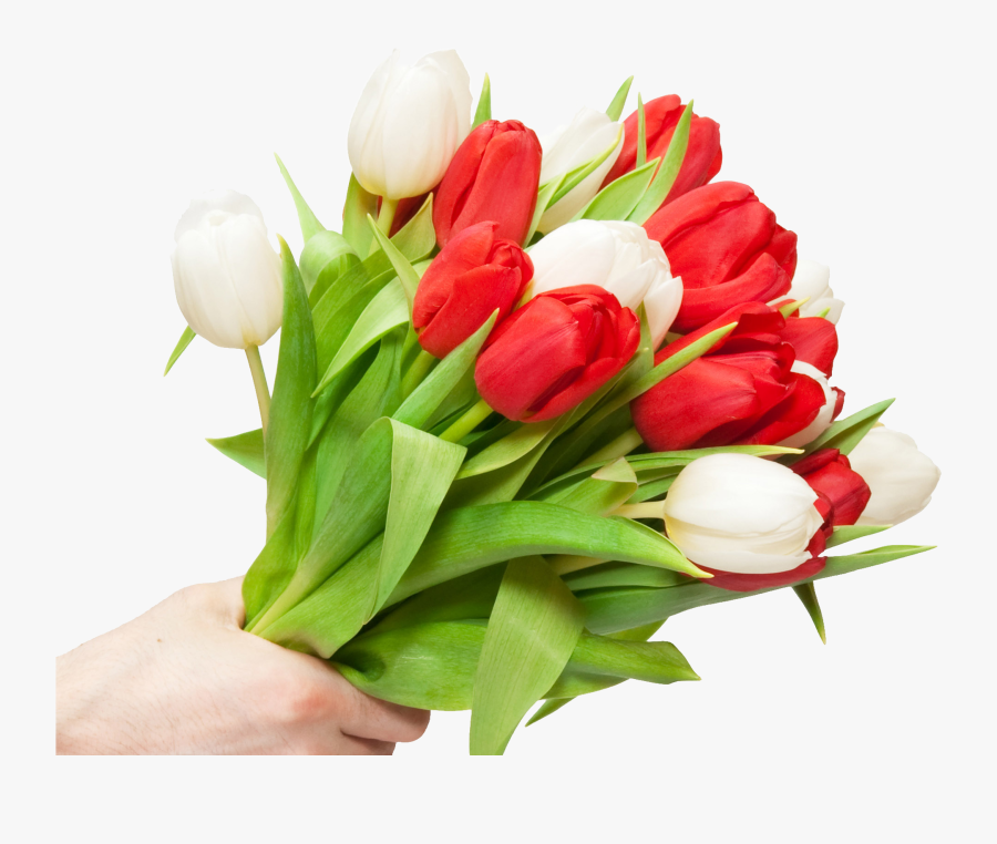 White Tulips Bouquet Png Free - Flower For Love One, Transparent Clipart