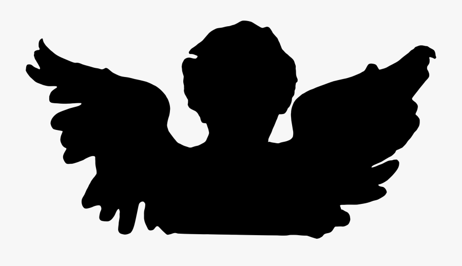 Silhouette,water Bird,monochrome Photography - Cherub Silhouette, Transparent Clipart