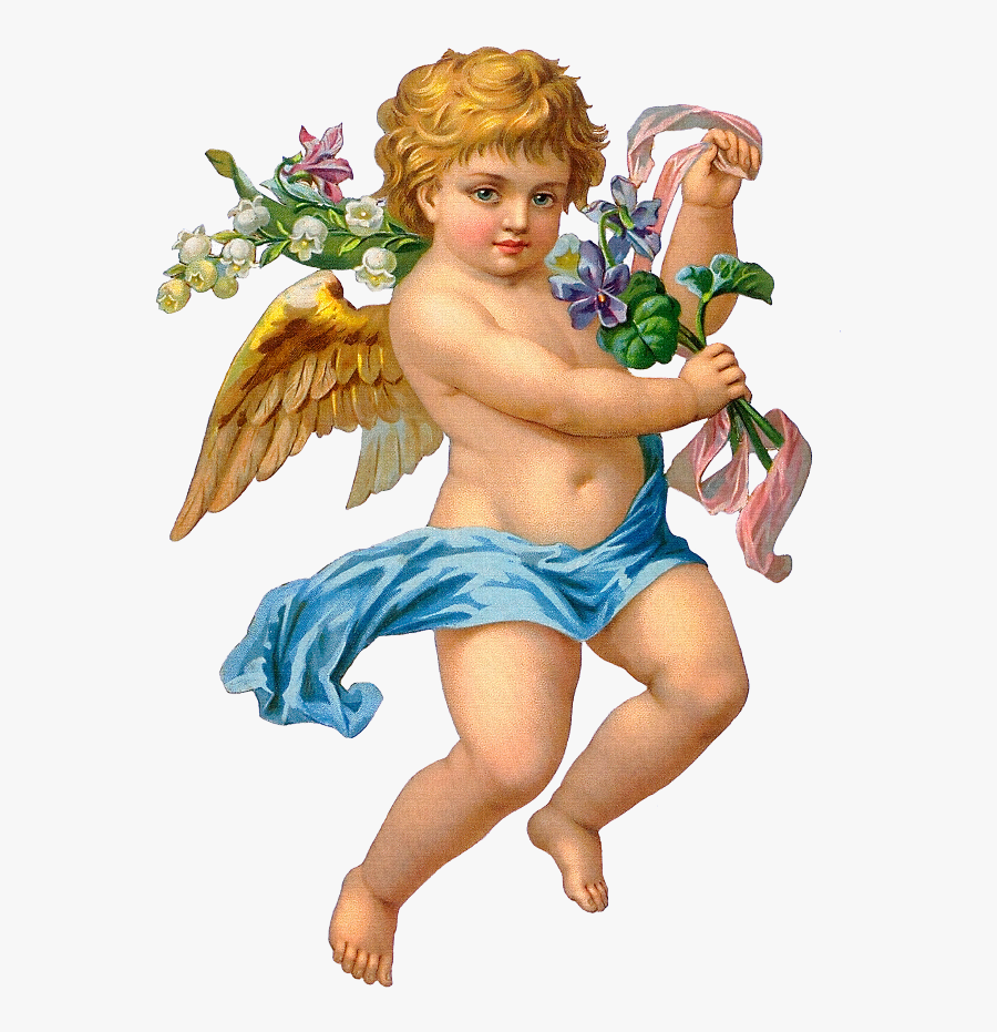 Cupid Clipart Cherub - Baby Angel Painting Png, Transparent Clipart
