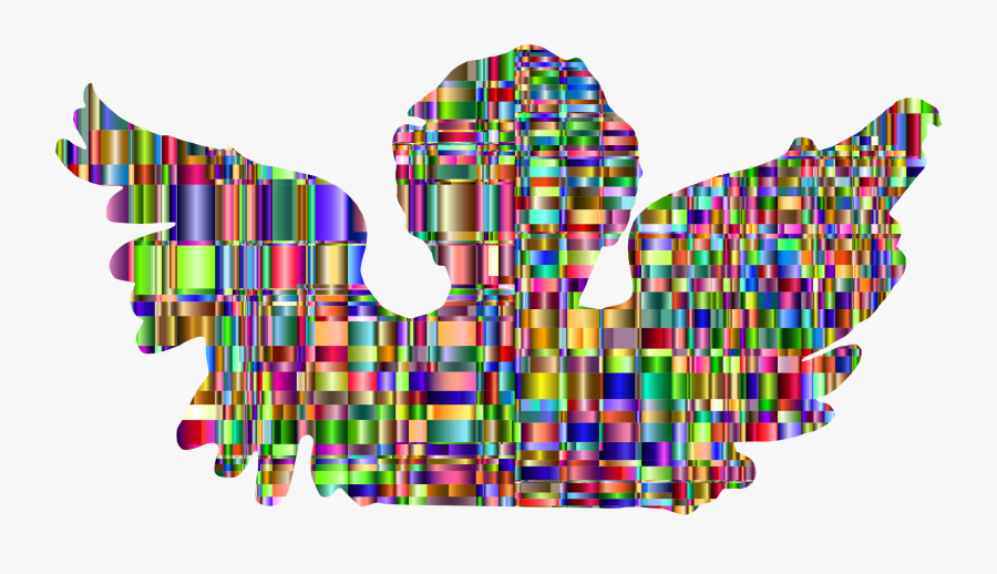 Checkered Chromatic Golden Cherub Clip Arts, Transparent Clipart