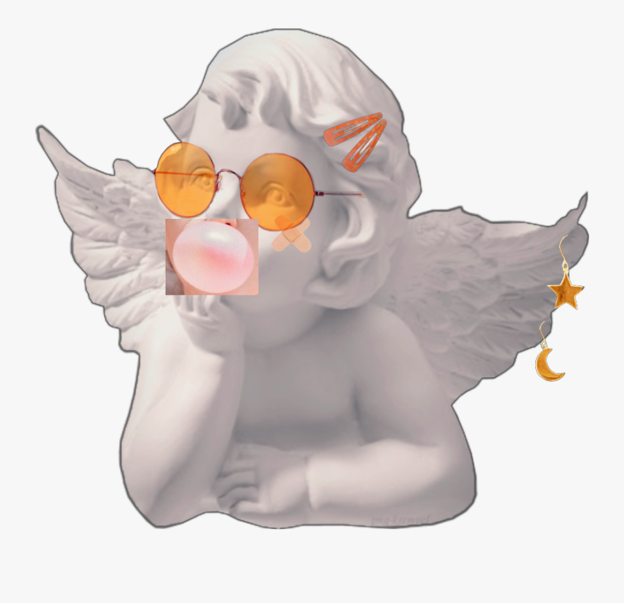 #angel #aesthetic #angelbaby #cherub #angelaesthetic - Angel Statue Png Aesthetic, Transparent Clipart