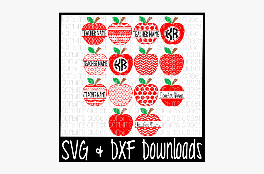 Free Teacher Apple Teacher Gift Apple Monogram Poster Free Transparent Clipart Clipartkey