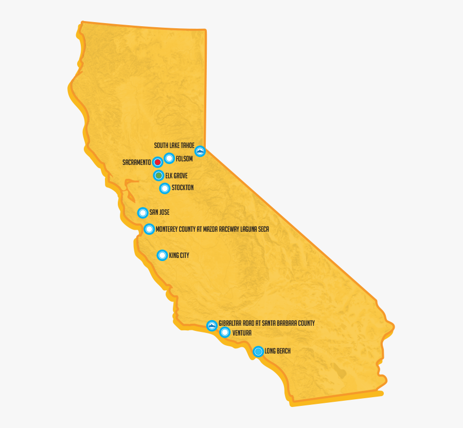 Image - State Of California Major Cities Map, Transparent Clipart