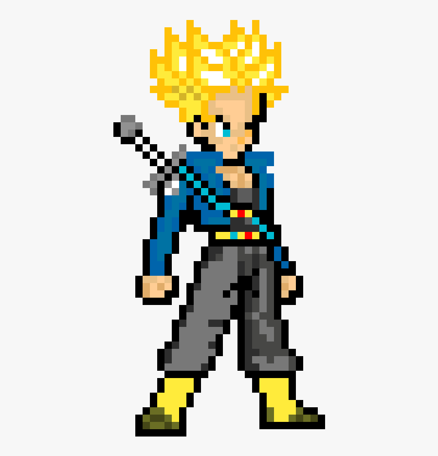 Ssj Trunks Pixel Art, Transparent Clipart