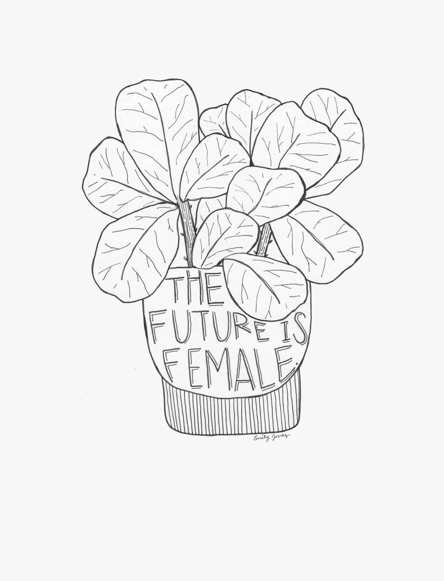 More Plants Than Friends - Feminism Drawing Cute, Transparent Clipart