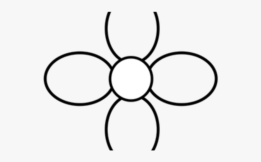 Petal Clipart Clip Art - 4 Petals Flower Coloring, Transparent Clipart