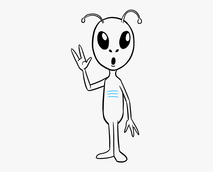 How To Draw Alien - Full Body Alien Drawing, Transparent Clipart