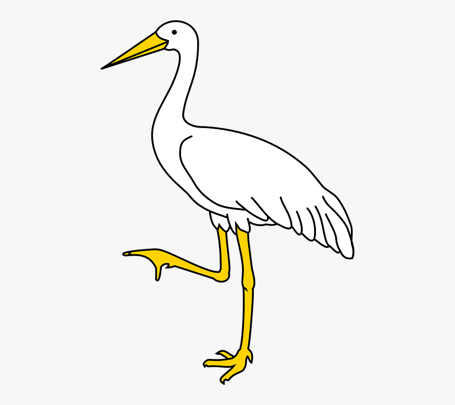 Bird, Stock, White, Yellow, Beak, Legs - Crane Bird Clip Art, Transparent Clipart
