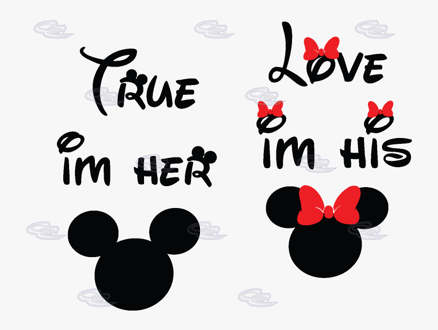 Love Text Clipart Minnie Mouse - Mickey Mouse Y Minnie Love, Transparent Clipart