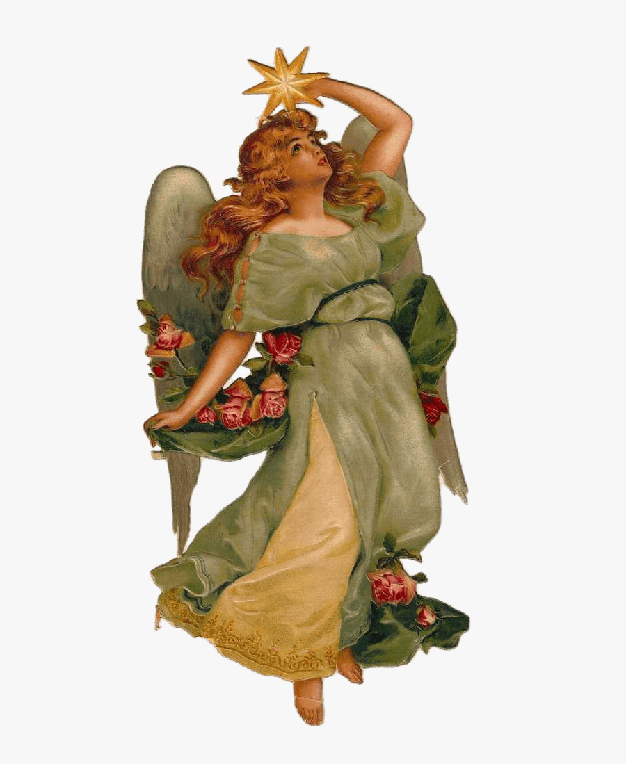 Vintage Angel Cutout, Transparent Clipart
