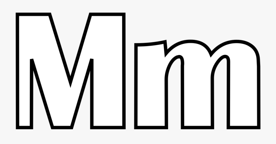 Transparent Clipart Lettre Alphabet - Letter M Clipart Black And White, Transparent Clipart