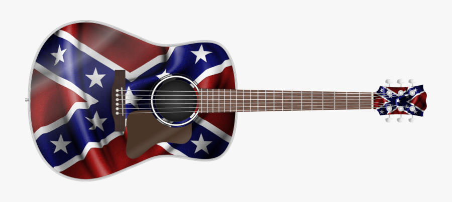 Clip Art Guitar Wrap Skin - Old Confederate Flag Waving, Transparent Clipart