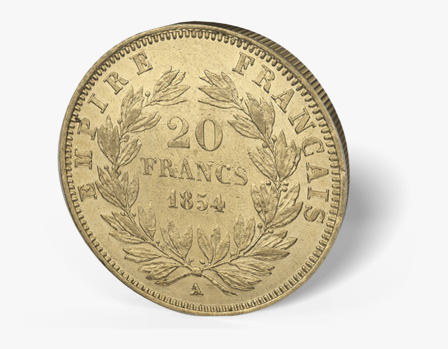 Clip Art Gold Francs Napoleon Coins - Coin, Transparent Clipart