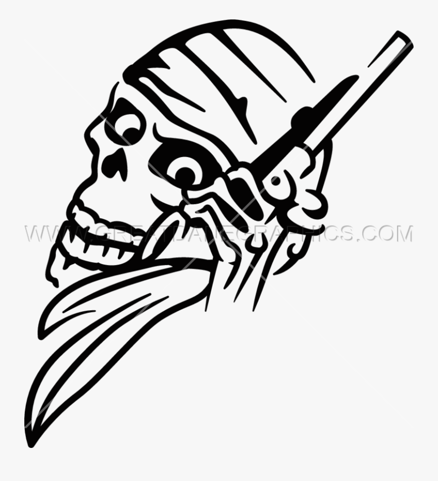 Clipart Gun Skull - Illustration, Transparent Clipart