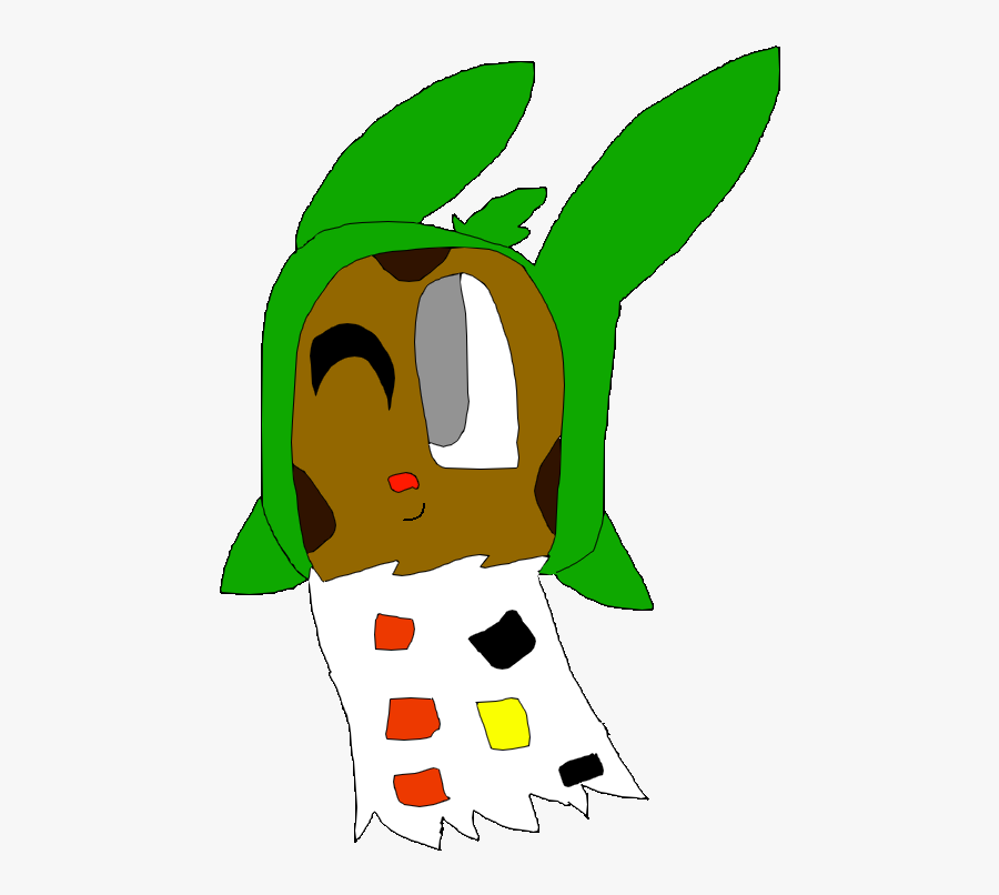 Clip Art Green Plant Yellow Leaf Nose Head Cartoon, Transparent Clipart