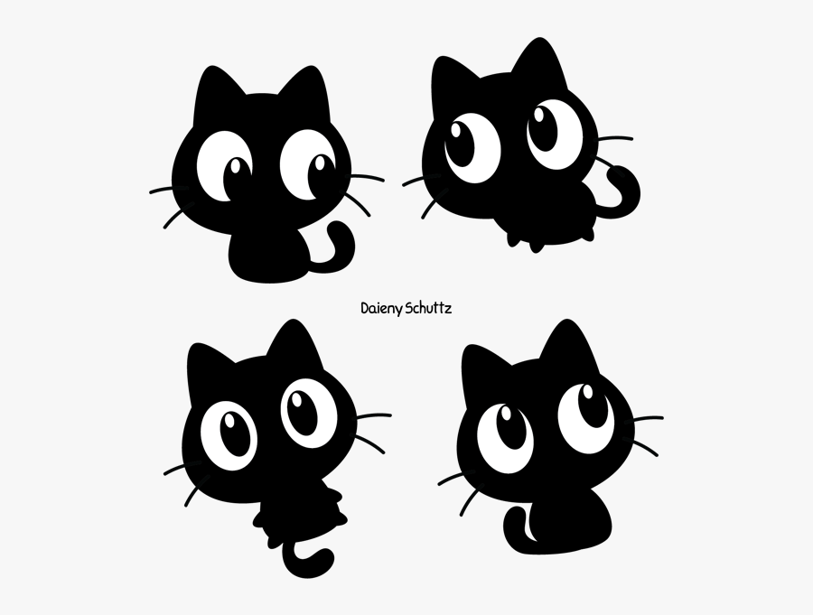 Chibi Black Cat By Daieny - Cute Black Cat Clipart, Transparent Clipart