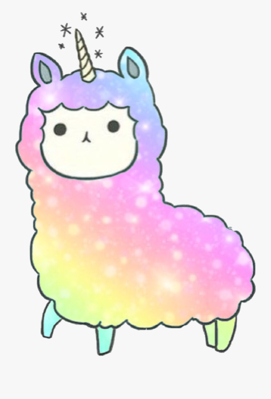 #kawaii #llama #llamacorn Dedicated To @kandygamergirl - Kawaii Unicorn Coloring Pages, Transparent Clipart