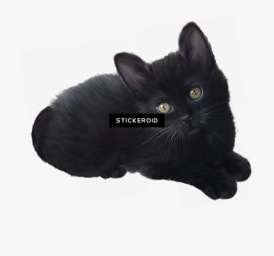 Kitty Transparent Kawaii Black Cat - Black Cat, Transparent Clipart