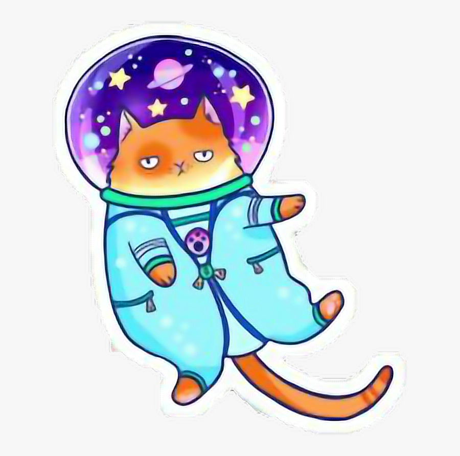 💖not My Art💖 Space Cat - Kawaii Space Png, Transparent Clipart