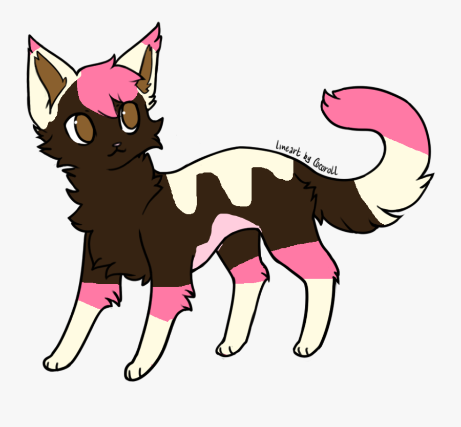 Cats Clipart Ice Cream - Lineart By Cocoroll, Transparent Clipart