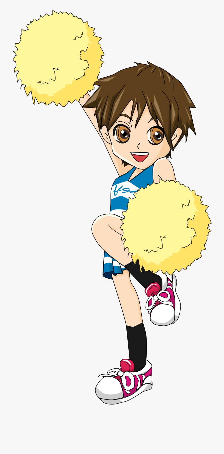 Cheerleader - Anime Pom Pom Boy, Transparent Clipart