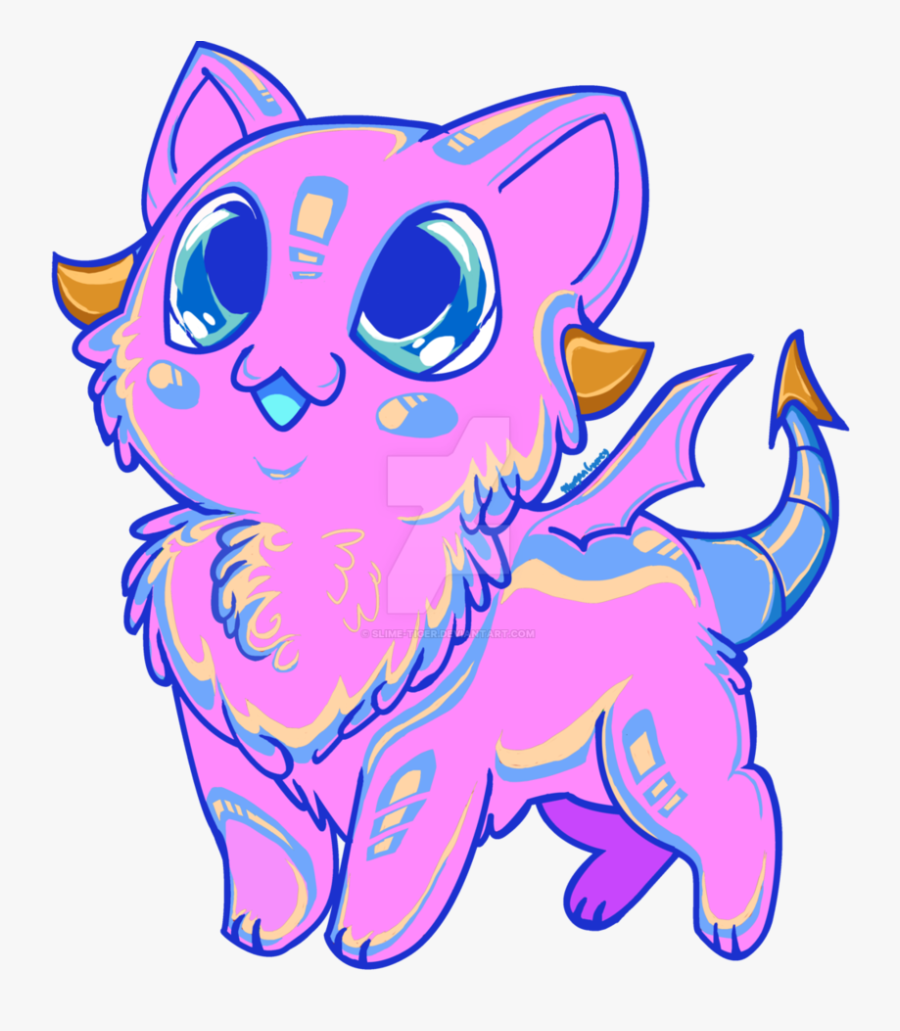 Cotton Candy Kitten By Slime-tiger - Cotton Candy Dragon, Transparent Clipart