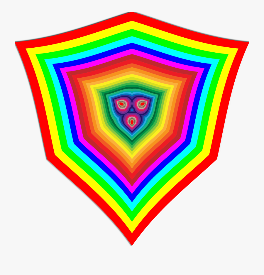 Colorful Shield Clip Arts - Rainbow In A Heart, Transparent Clipart