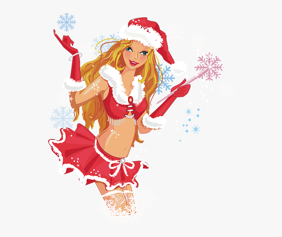 Sexy Santa Girl Vector, Transparent Clipart