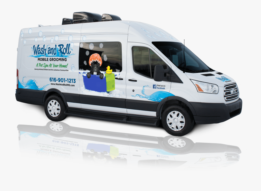 Pet Grooming Moving Van, Transparent Clipart