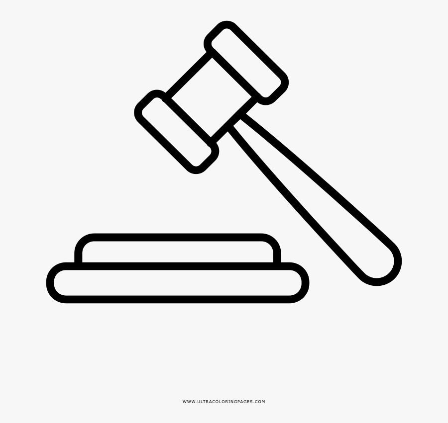 Gavel Coloring Page - Tender Icon, Transparent Clipart