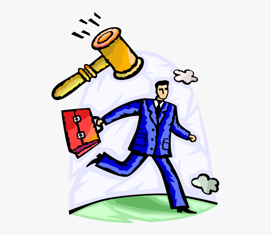 Vector Illustration Of Businessman On The Run From - Running Lawyer Clipart, Transparent Clipart