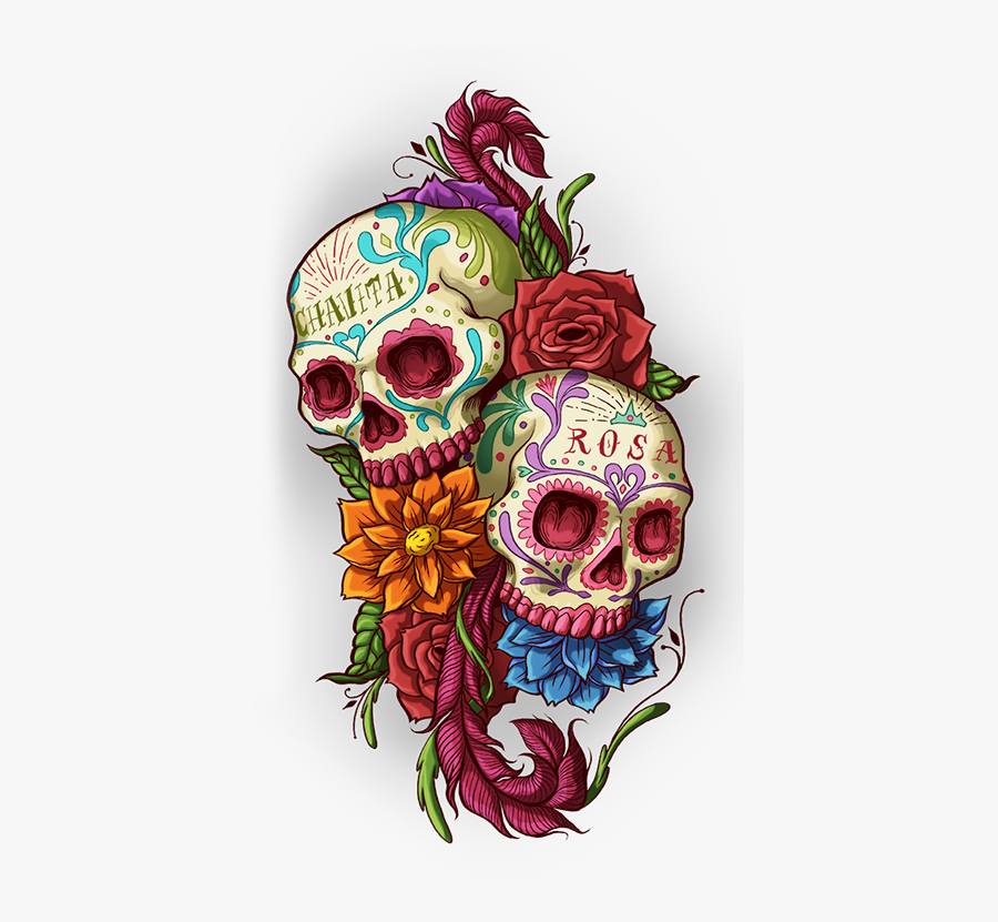 Clip Art Dia Delos Muertos Tattoos - Estampa Caveira Mexicana, Transparent Clipart