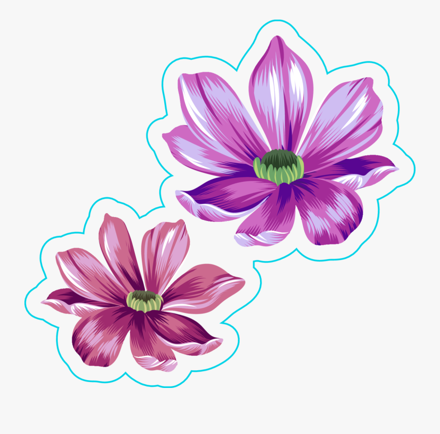 Day Of The Dead With Purple Hair Sticker Png Png Emoji - Clematis, Transparent Clipart
