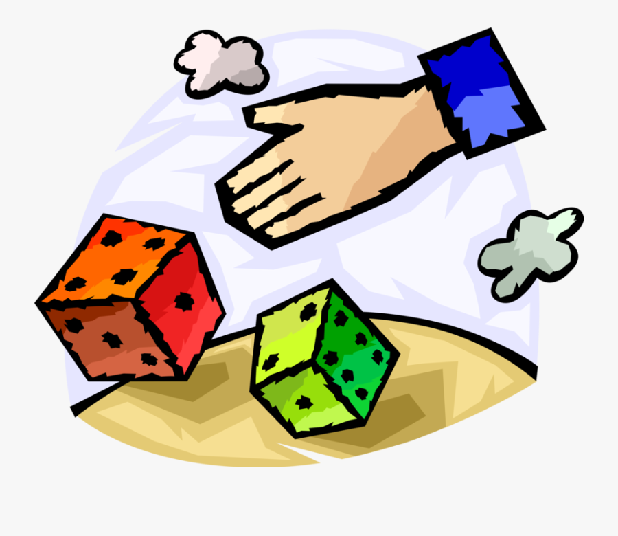 Vector Illustration Of Hand Rolls Casino Gambling Games, Transparent Clipart