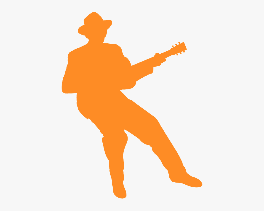 Man Playing Guitar Silhouette, Transparent Clipart