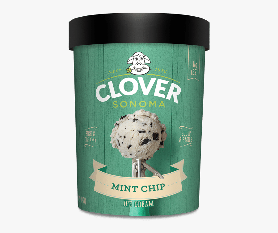 Transparent Mint Chocolate Chip Ice Cream Clipart - Clover Mint Chip Ice Cream, Transparent Clipart