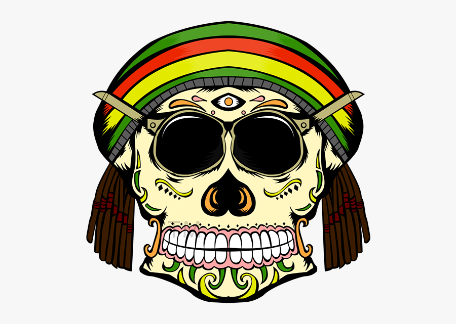 Tranquil Skull - Calavera Rastafari, Transparent Clipart