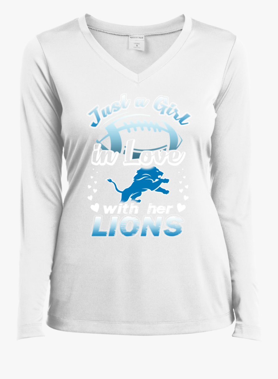 Transparent Detroit Lions Png - Long-sleeved T-shirt, Transparent Clipart