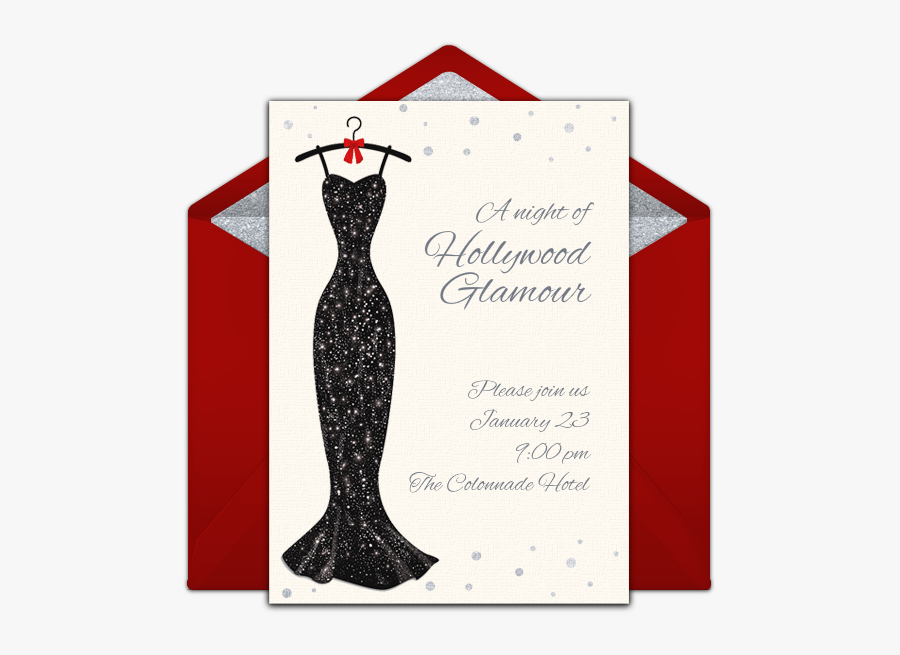 Transparent Fashion Show Clipart - Hollywood Theme Party Invitation, Transparent Clipart