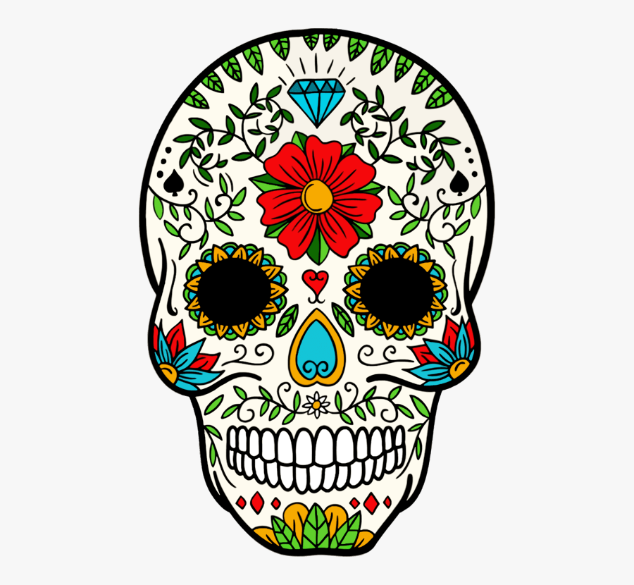 Thumb Image - Day Of The Dead Skull Artwork, Transparent Clipart